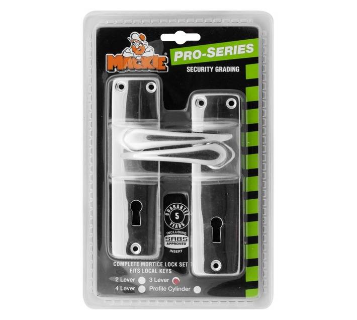 Mackie 3 Lever Mortice Lockset Chrome Plated