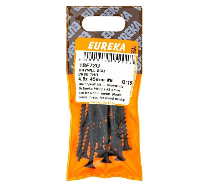 Eureka 15 x Coarse Thread Drywall Screws (4.5 x 45mm)