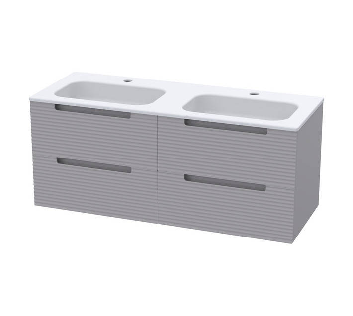 Luximo Design 4 Drawer Cara Vanity Cabinet - Matt Grey (1200mm)