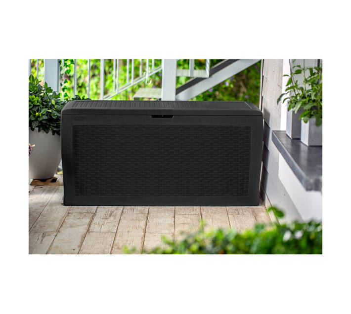 Keter Samoa Rattan Deck Storage Box - Graphite (270L)