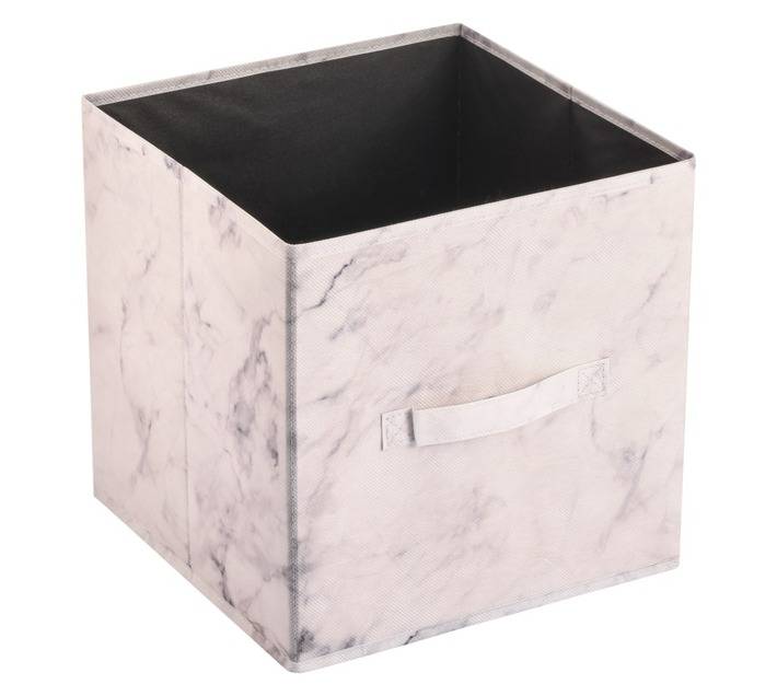 Home and Kitchen Non Woven Cube Storage Trunk - Marble (280 x 280 x 280mm)