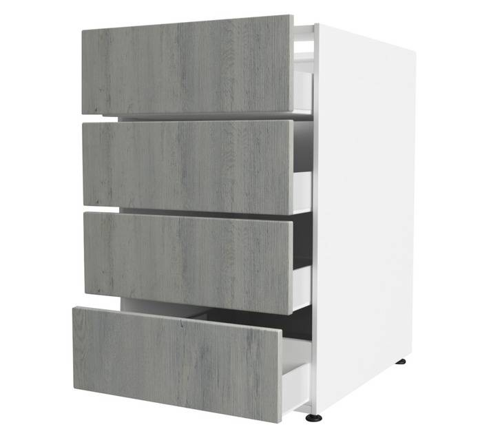 Home and Kitchen Base Unit 4 Drawer Wrap Cabinet - Lockeport (450mm)