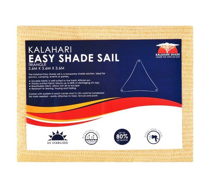 Kalahari Easy Triangle Shade Sail - Sand (3600 x 3600mm)