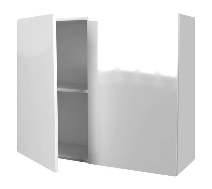 Home and Kitchen Gloss Top Cabinet Unit - White (900 x 300 x 720mm)