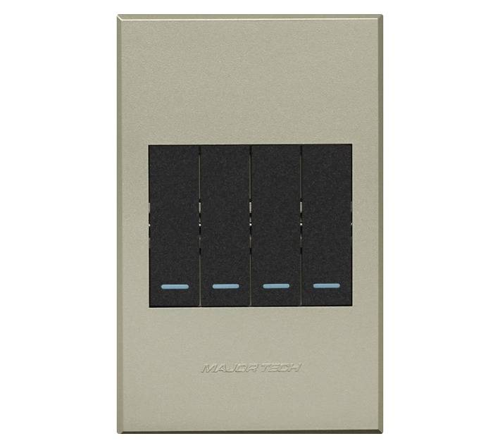 Veti 3 Series 4 Lever 2 Way Switch - Graphite/Titanium (100 x 50mm)