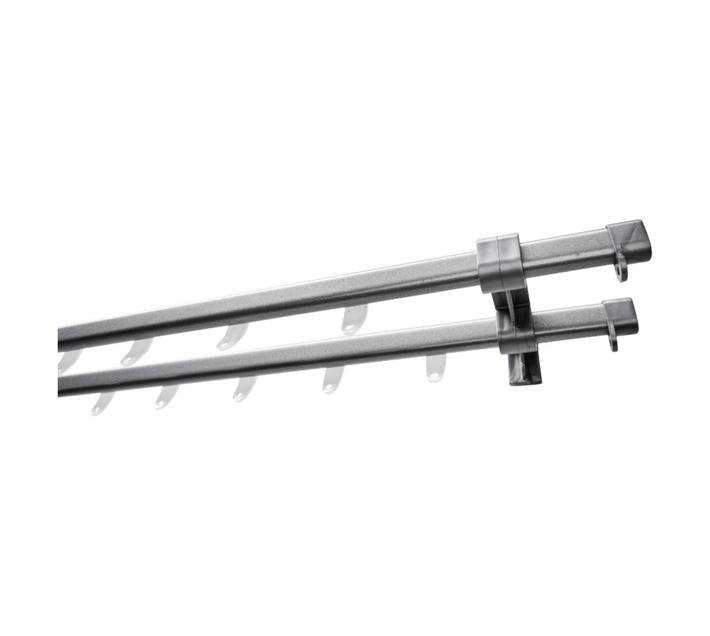 Design House Steel Double Curtain Track - Grey (2500mm)