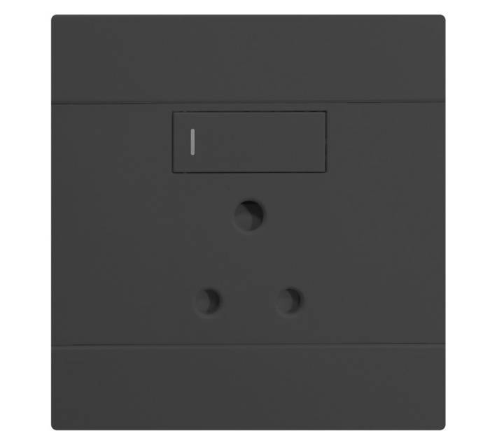 Veti 2VC221 Single 16A RSA 4x4 Socket Outlet - Charcoal