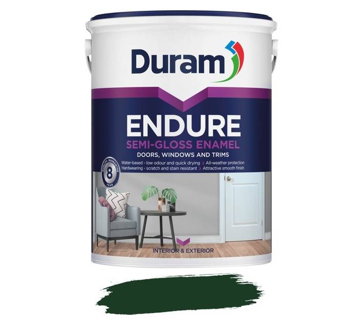 Duram Endure Semi-Gloss Enamel Trim Paint - Historical Green (5L)