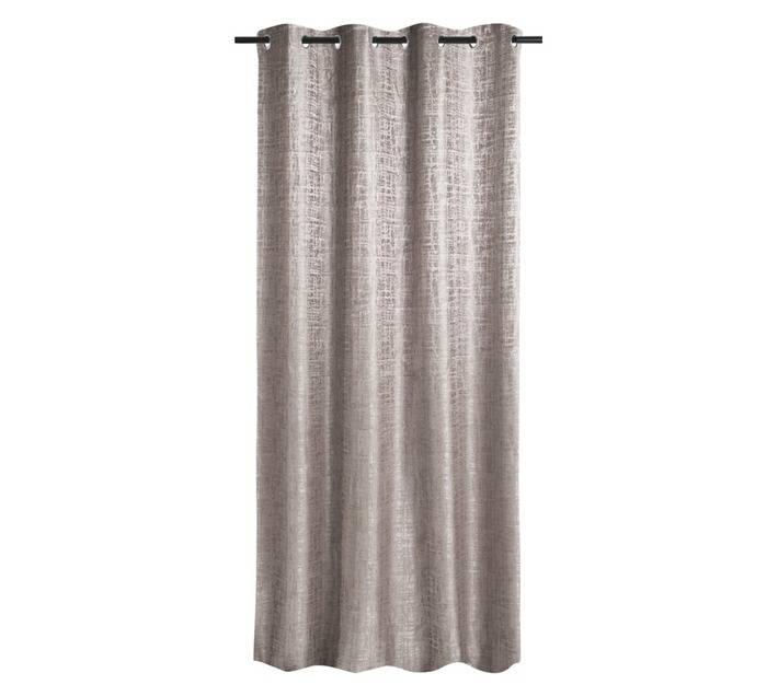 Jacquard Embossed Eyelet Curtain - Grey (2500 x 2300mm)