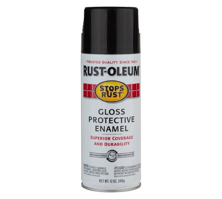 Rust-Oleum Spray Paint Stops Rust Enamel Gloss - Black (340g)