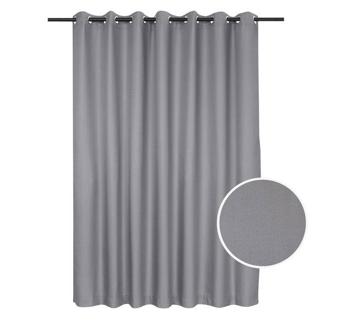Plain Weave Eyelet Curtain - Gun Metal (2300 x 2230mm)