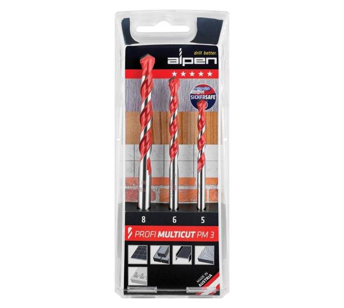 Alpen 3 Piece Multicut Drill Bit Set