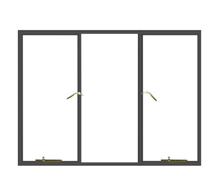 Five Point Steel ND4 Steel Window Frame - Grey Oxide (1511 x 1245mm)
