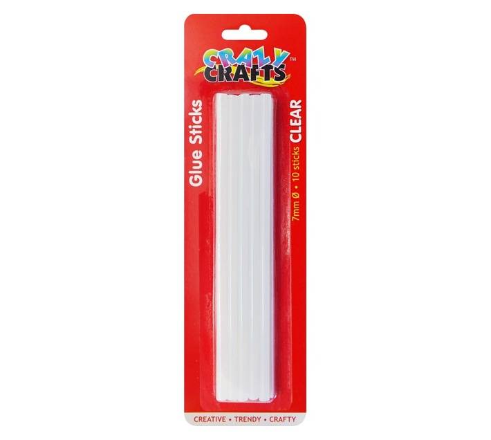 Crazy Crafts 10 x Glue Sticks - Clear (7mm)