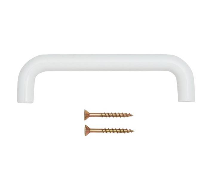 Home and Kitchen Thin Plastic D Handle - White (96mm)