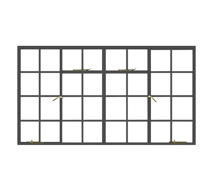 Five Point Steel D22F Steel Window Frame - Grey Oxide (2000 x 1245mm)