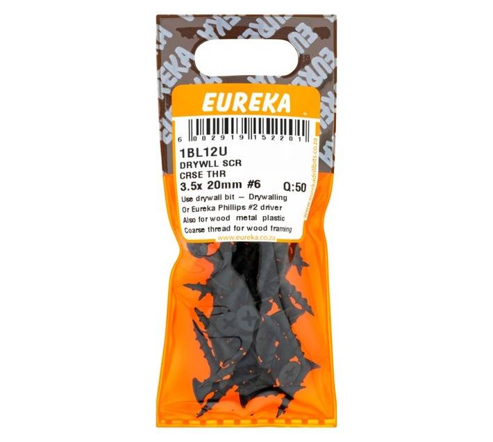 Eureka 50 x Coarse Thread Drywall Screws (3.5 x 20mm)