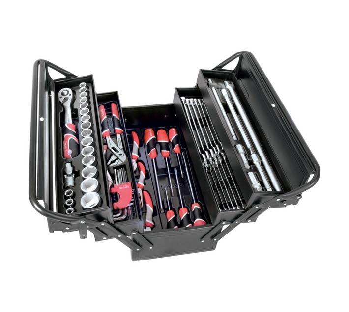 Yato 64 Piece Tool Set in Cantilever Box - Black (290 x 200 x 495mm)