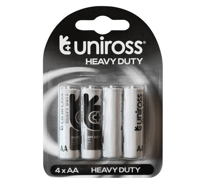 Uniross 4 x Heavy Duty Zinc Batteries (AA)