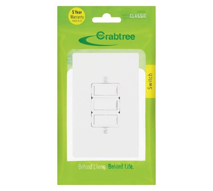 Crabtree 3-Lever 1-Way Complete Switch (4x2)