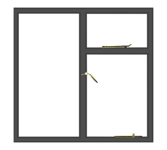 Five Point Steel NC2F Steel Window Frame - Grey Oxide (1022 x 949mm)