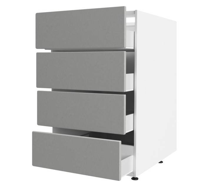 Home and Kitchen Base Unit 4 Drawer Wrap Cabinet - Stone Grey (450mm)