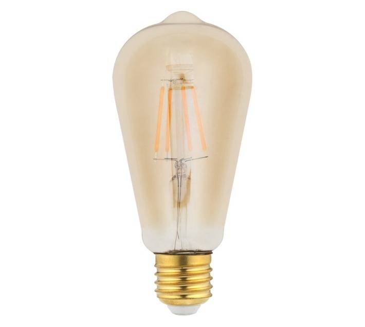 Lightworx LED E27 Filament ST64 Bulbs - Amber (4w)