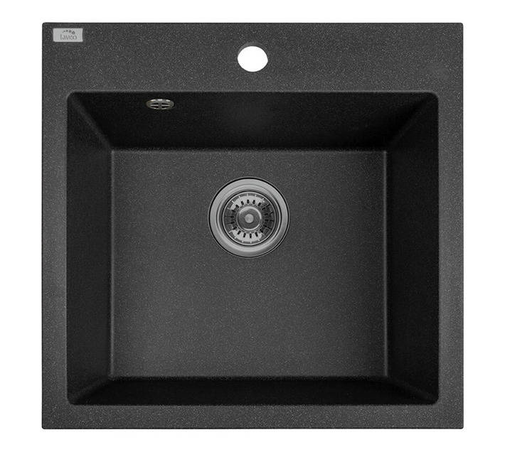 Laveo Alena 1 Bowl Sink - Monochrome Black (490 x 490 x 200mm)