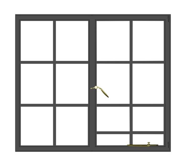 Five Point Steel C2 Steel Window Frame - Grey Oxide (1022 x 949mm)
