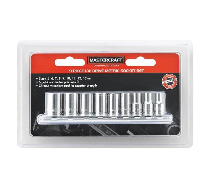 Mastercraft Â¼" Drive Socket Set (9 piece)