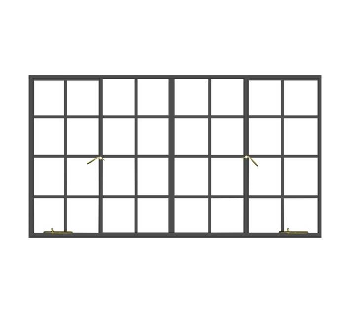 Five Point Steel D22 Steel Window Frame - Grey Oxide (2000 x 1245mm)