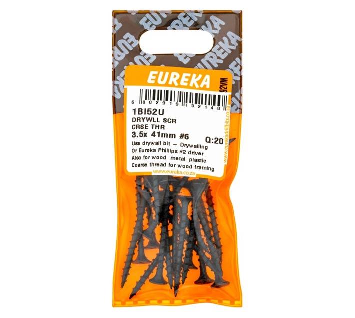 Eureka 20 x Coarse Thread Drywall Screws (3.5 x 41mm)
