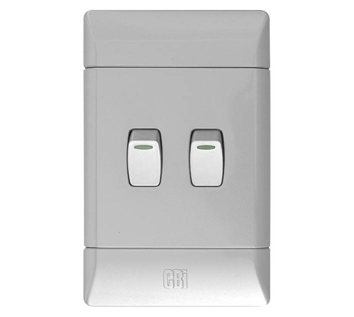 CBI 4x2 Switch 2Lever 1Way - Silver shimmer