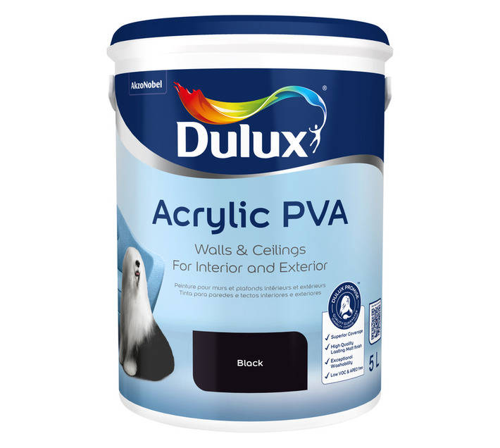 Dulux Acrylic PVA - Black (5L)
