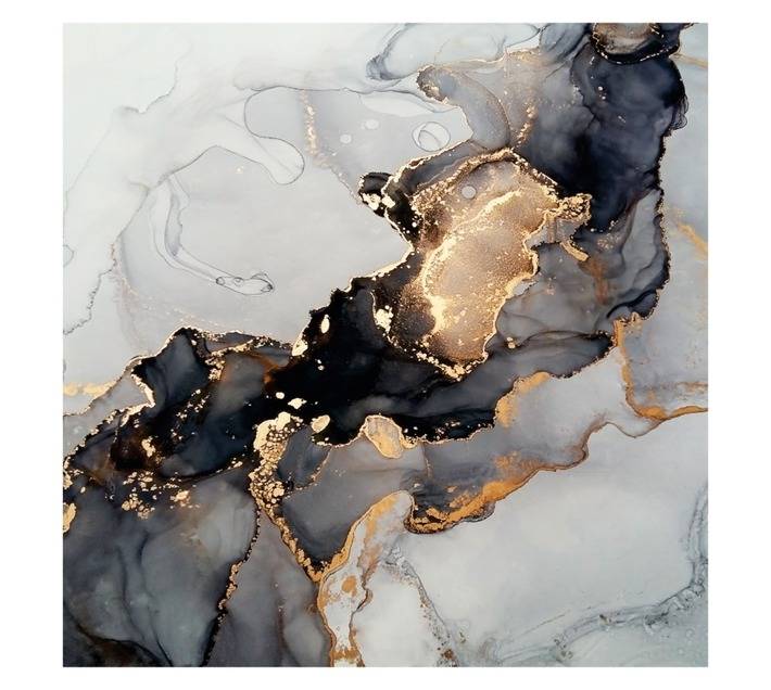 Parrot Products Ink Contrast Hob Splashback - Grey/White/Gold (898 x 6 x 700mm)