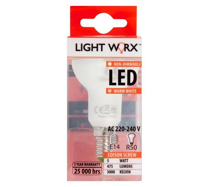 Lightworx LED R50 5w E14 - Warm White