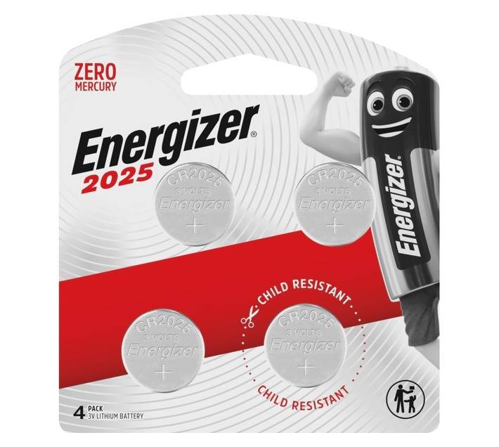 Energizer 4 x Coin Lithium Batteries (CR2025)