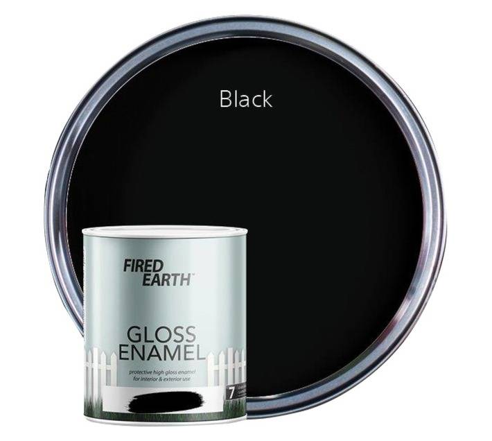Fired Earth Gloss Enamel - Black (1L)