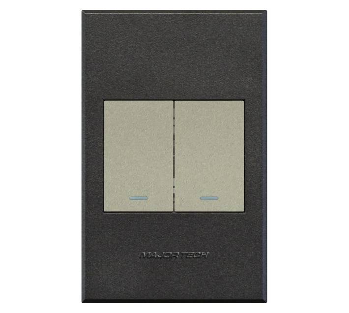 Veti 3 Series 2 Lever 2 Way Switch - Titanium/Graphite (100 x 50mm)