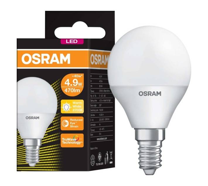 Osram LED Golfball Globe - Warm White (4.9W)