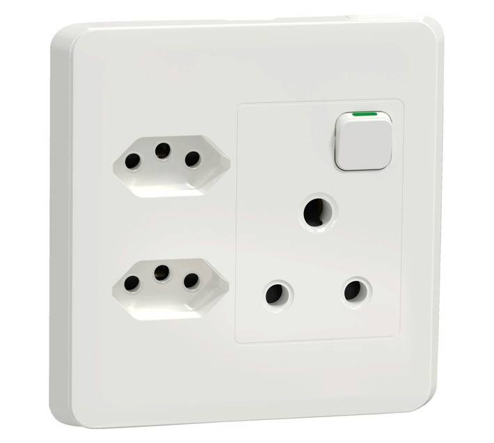 Eurolux 2 x Euro 1 x SA Socket - White (16A)