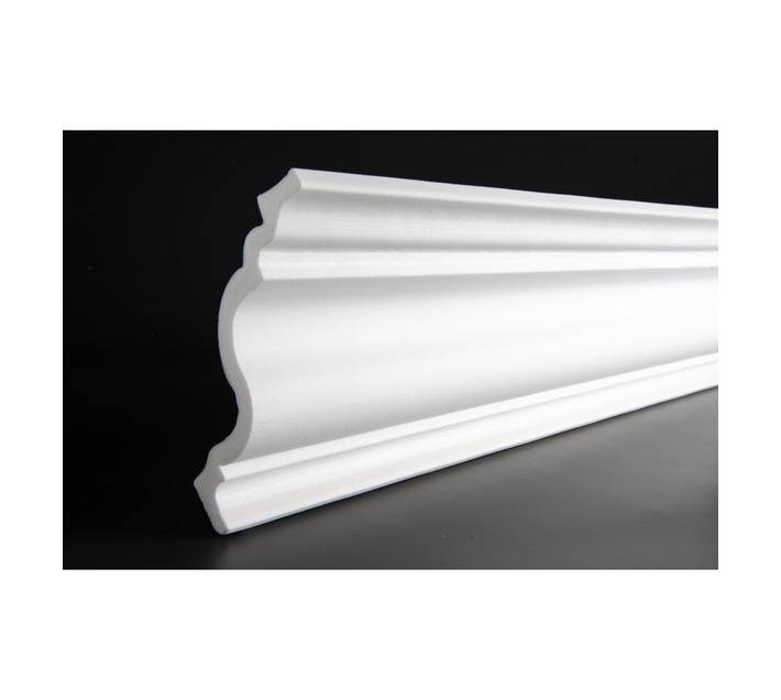 Upper Edge Curve Polystyrene Cornice - White (2000 x 95 x 100mm)
