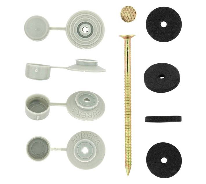 Eureka 50 x Roof Seal Nail and Cap - Gold (75 x 3.55mm)