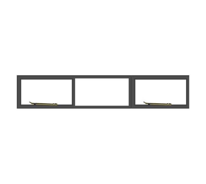 Five Point Steel NG4 Steel Window Frame - Grey Oxide (1511 x 359mm)