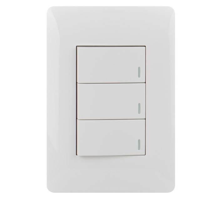 Ysalis 3-Lever 1-Way 4x2 Switches - White