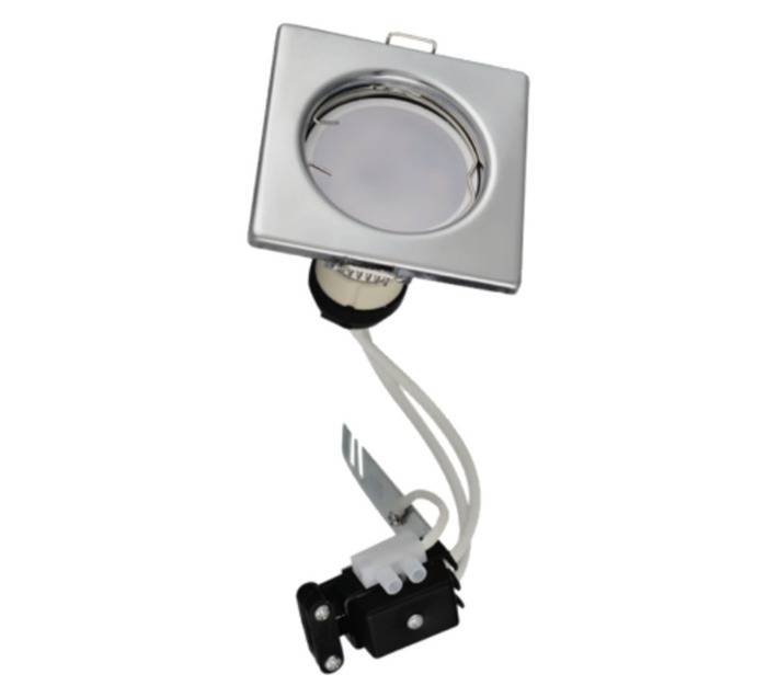 Lightworx LED GU10 Square Downlight - Polished Chrome (4w)