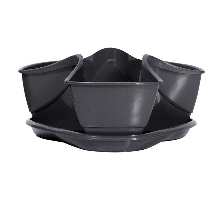 Prosperplast Coubi Herb Pot - Graphite (295 x 295 x 140mm)