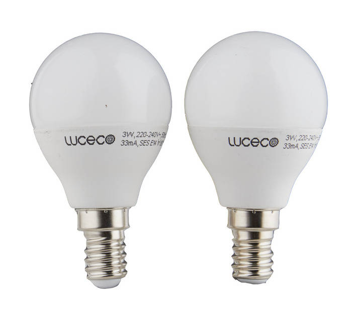 Luceco 2 x E27 Mini LED Globe - Warm White (3w)