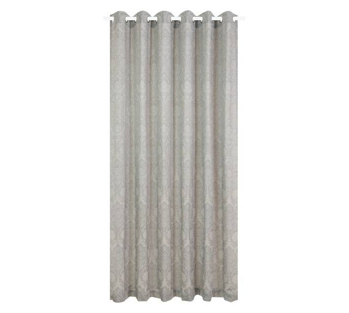 Design House Jacquard Delmont Damask Taped Curtain - Grey (2300 x 2500mm)
