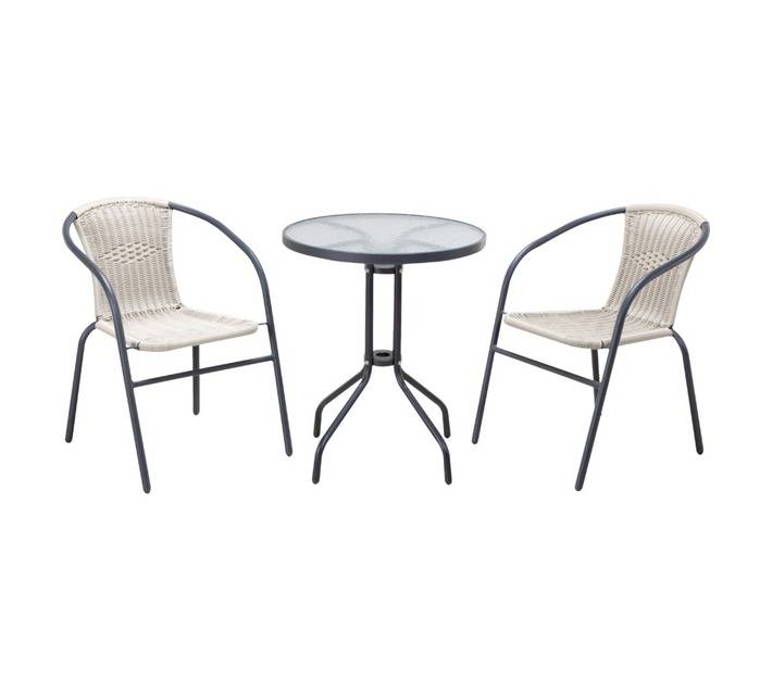 Design House 3 Piece Bristo Patio Set - Lightning Silver